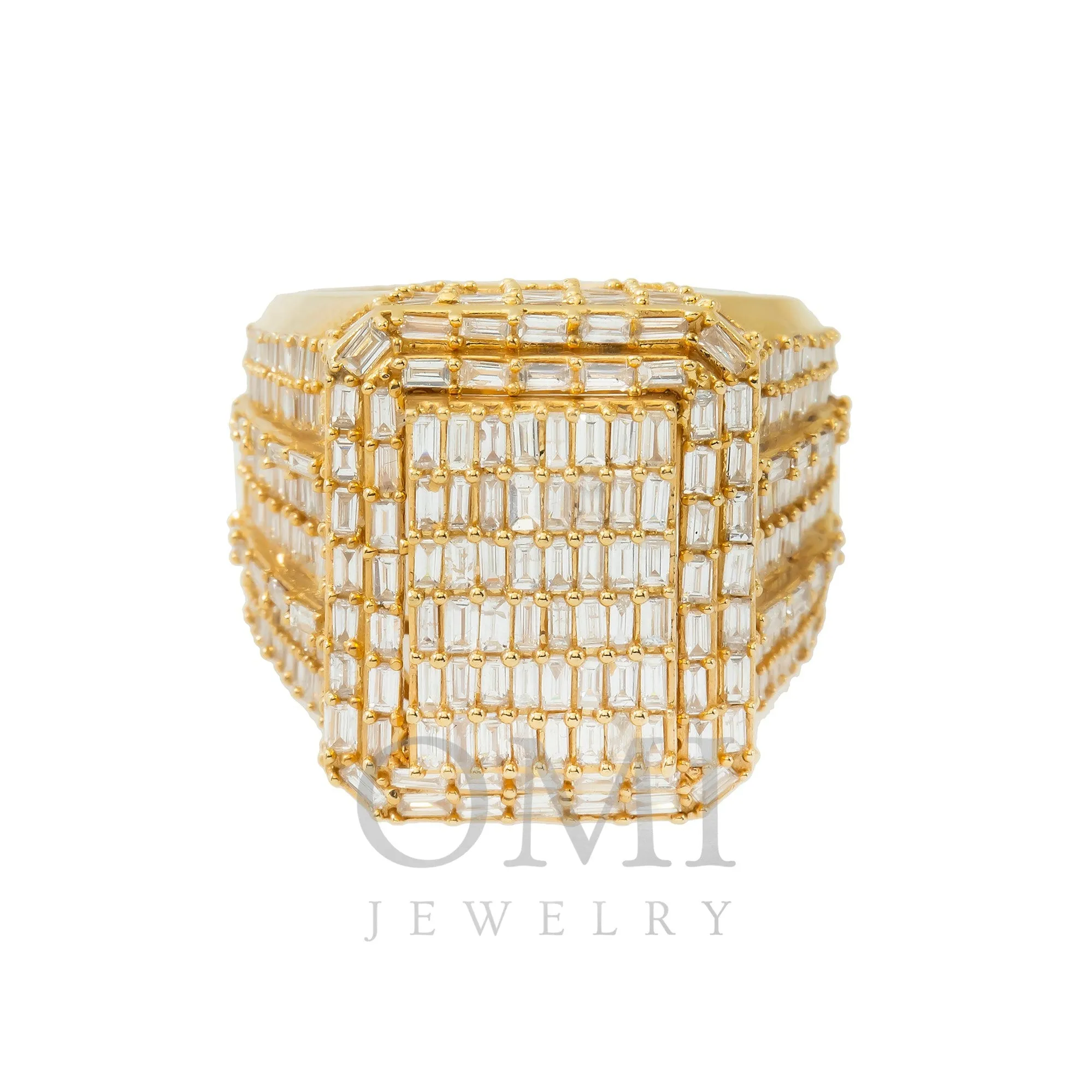 14K GOLD BAGUETTE DIAMOND RECTANGULAR RING 3.75 CT