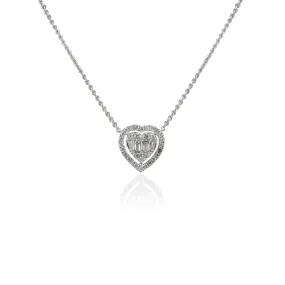 18K Gold Diamond Heart Necklace