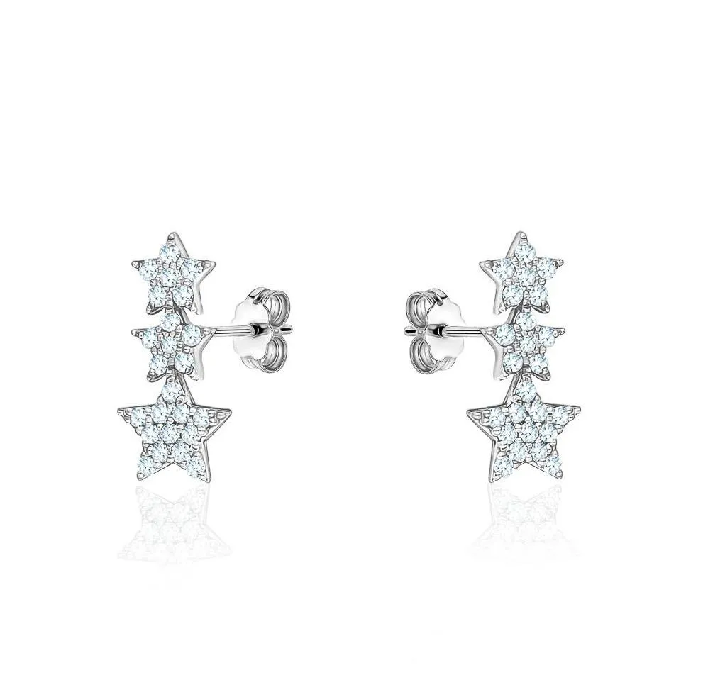 3 Star Diamond Earrings (0.20Ctw)