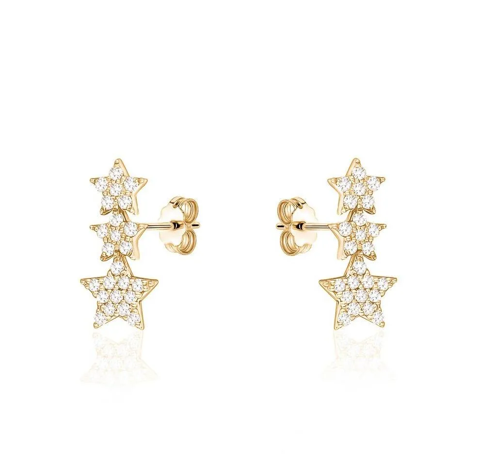 3 Star Diamond Earrings (0.20Ctw)