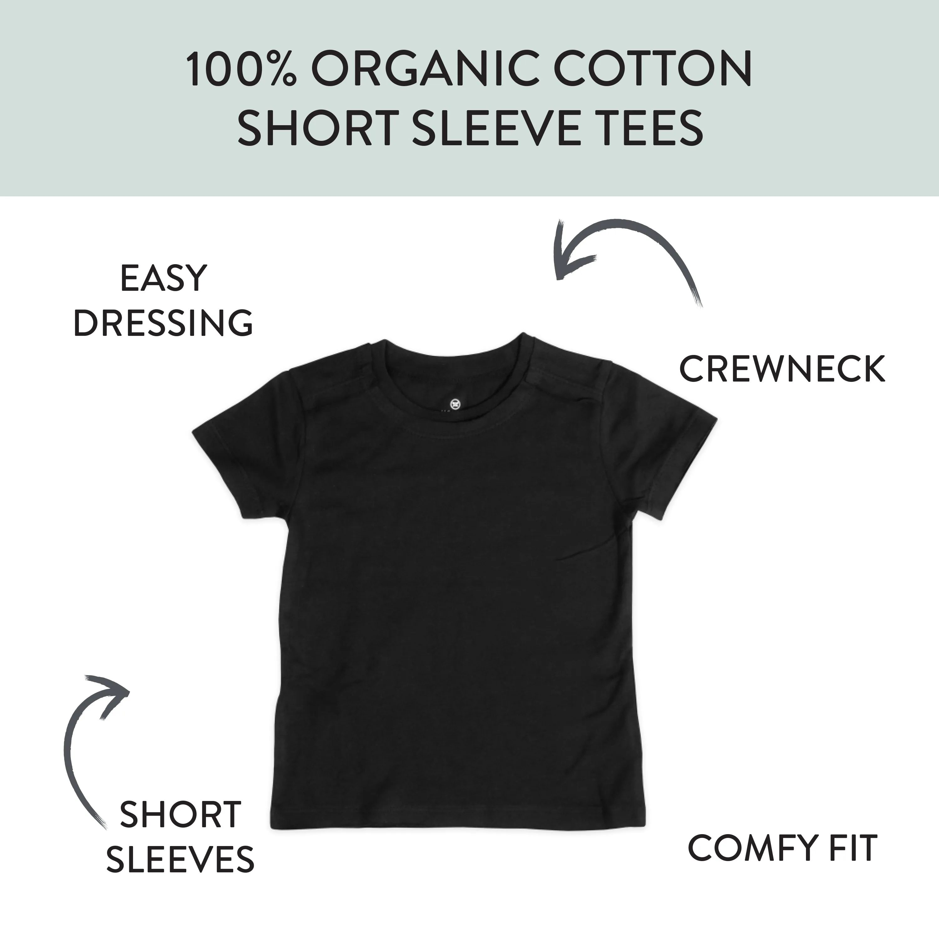 5-Pack Organic Cotton Short Sleeve T-Shirts