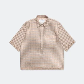 60s Bowling Polo - Brown Check