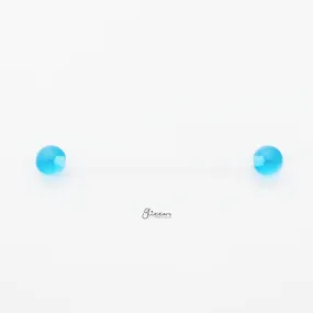 Acrylic Balls Flexible PTFE Industrial Barbell - Light Blue