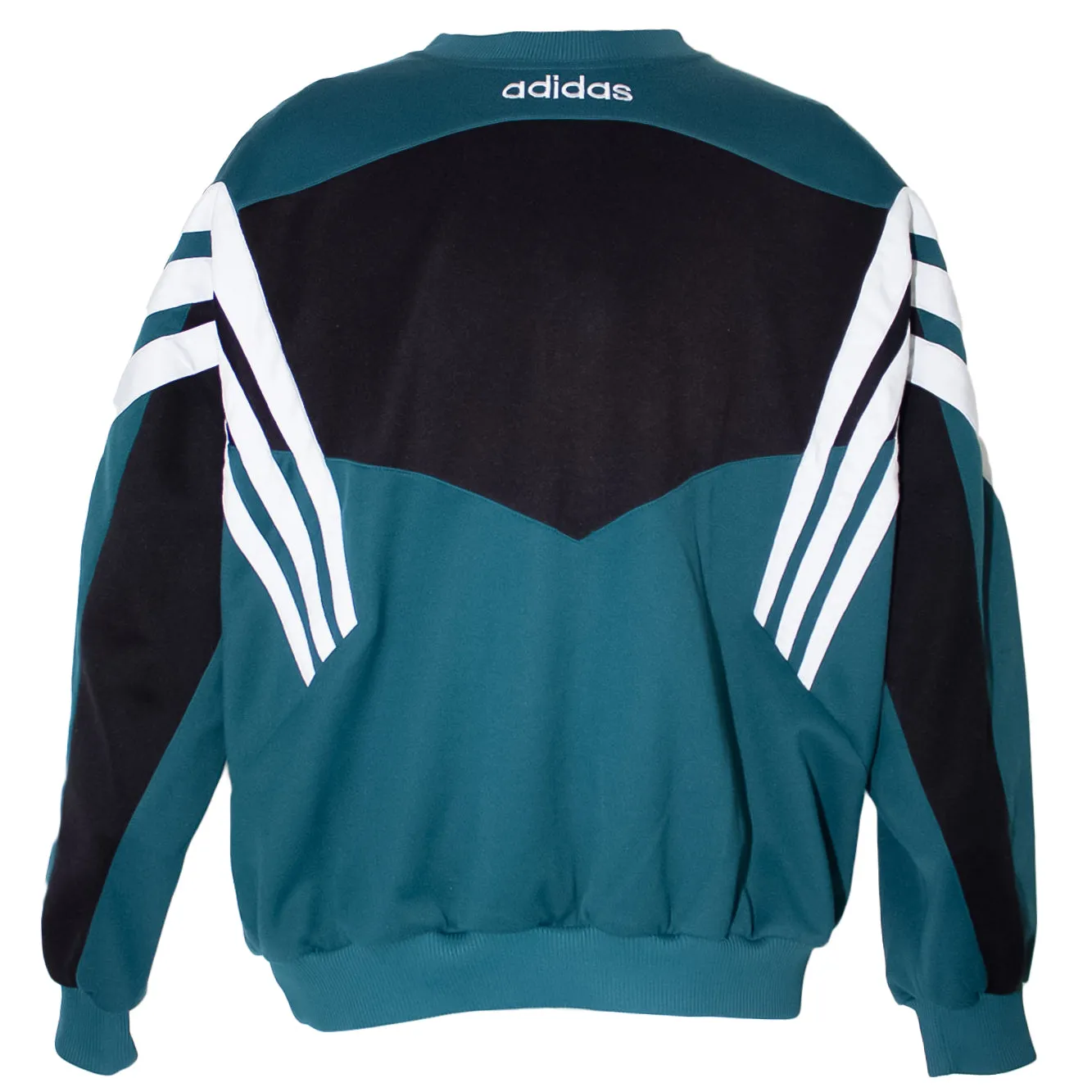 Adidas 90s Striped Small Spellout Sweatshirt (M)