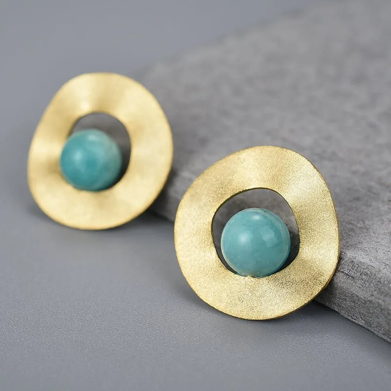 Amazonite Eyes - Stud Earrings