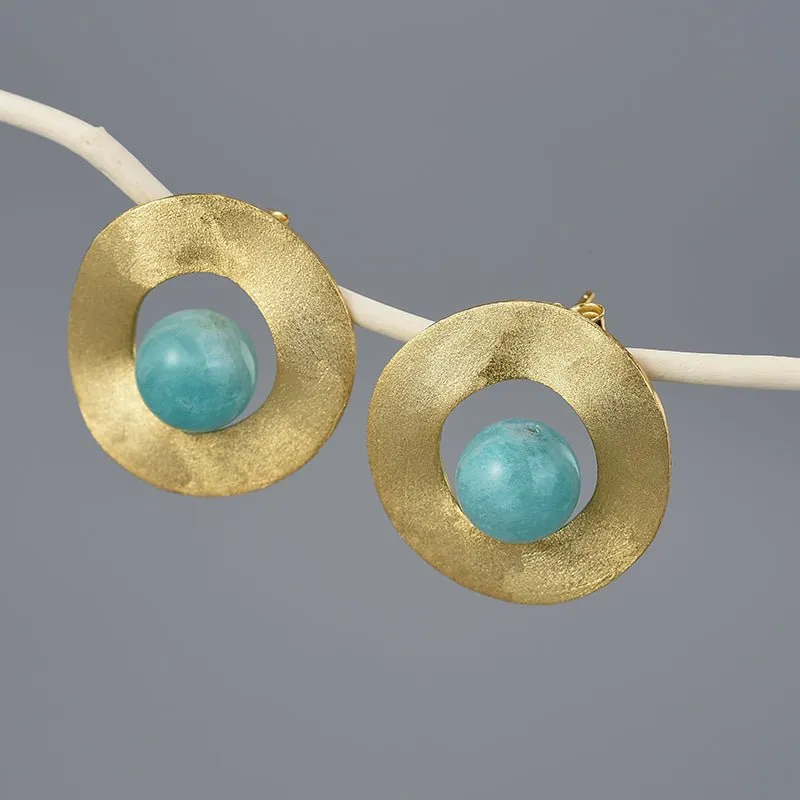 Amazonite Eyes - Stud Earrings