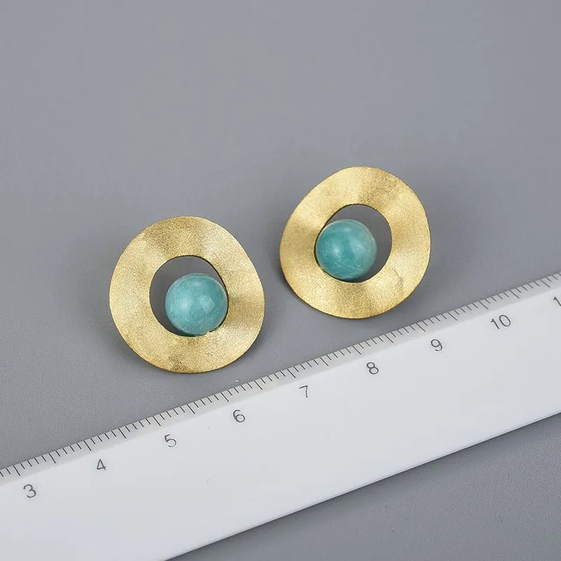 Amazonite Eyes - Stud Earrings