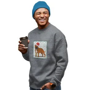 American Staffordshire Terrier (Red) Happy Howlidays Text - Adult Unisex Crewneck Sweatshirt