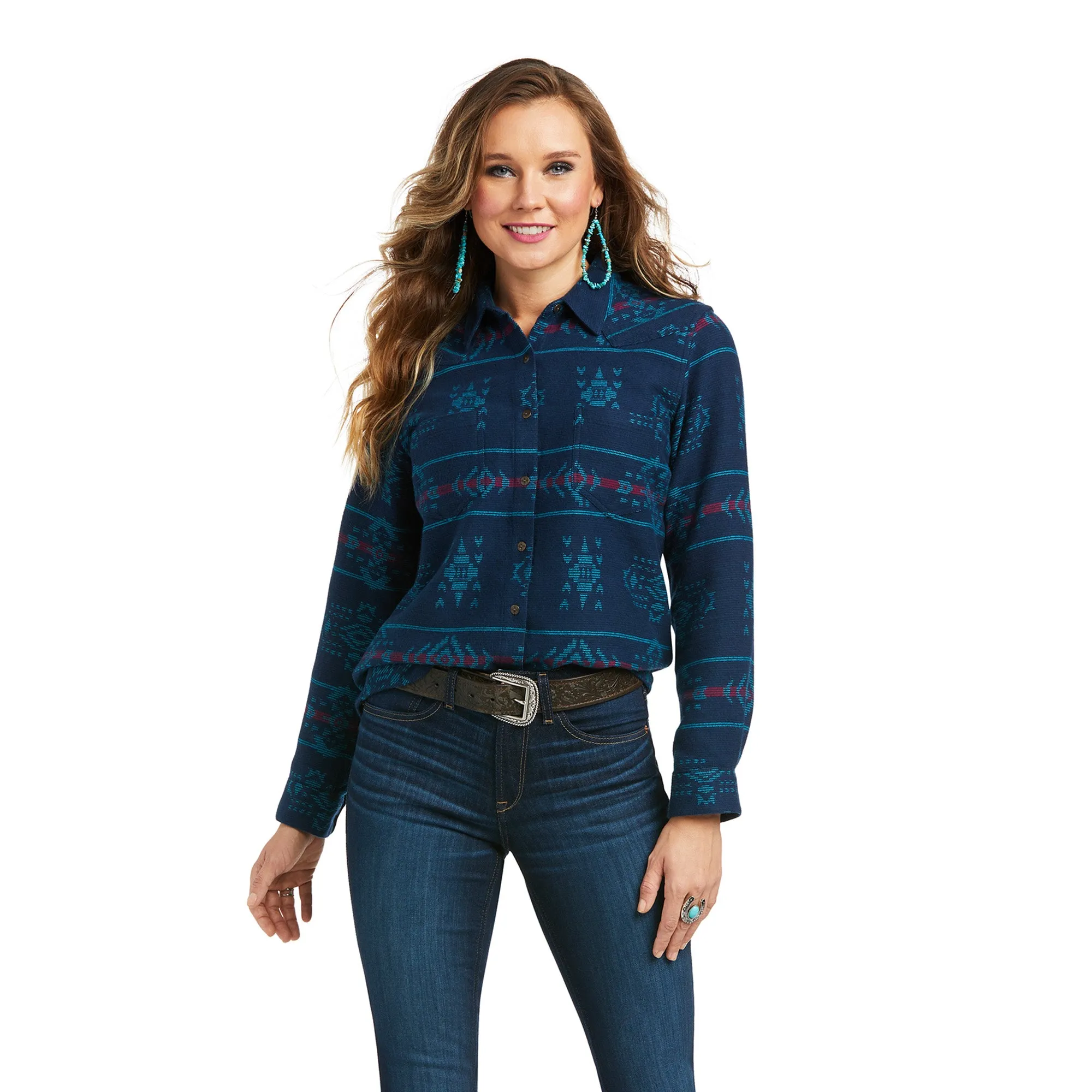 Ariat Womens R.E.A.L Billie Jean Midnight Navy Shirt