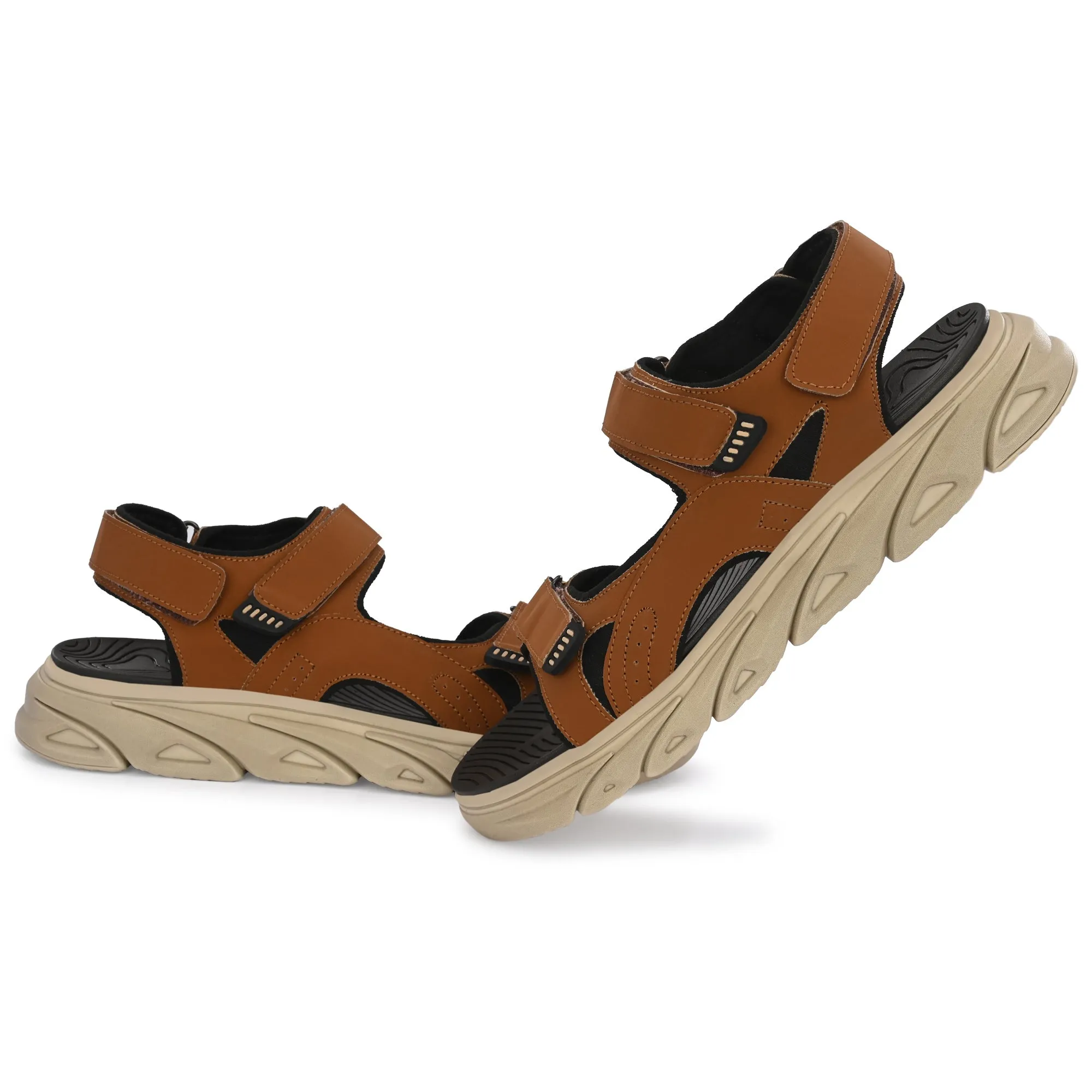 Attitudist Unisex Handcrafted Tan Sports Sandal