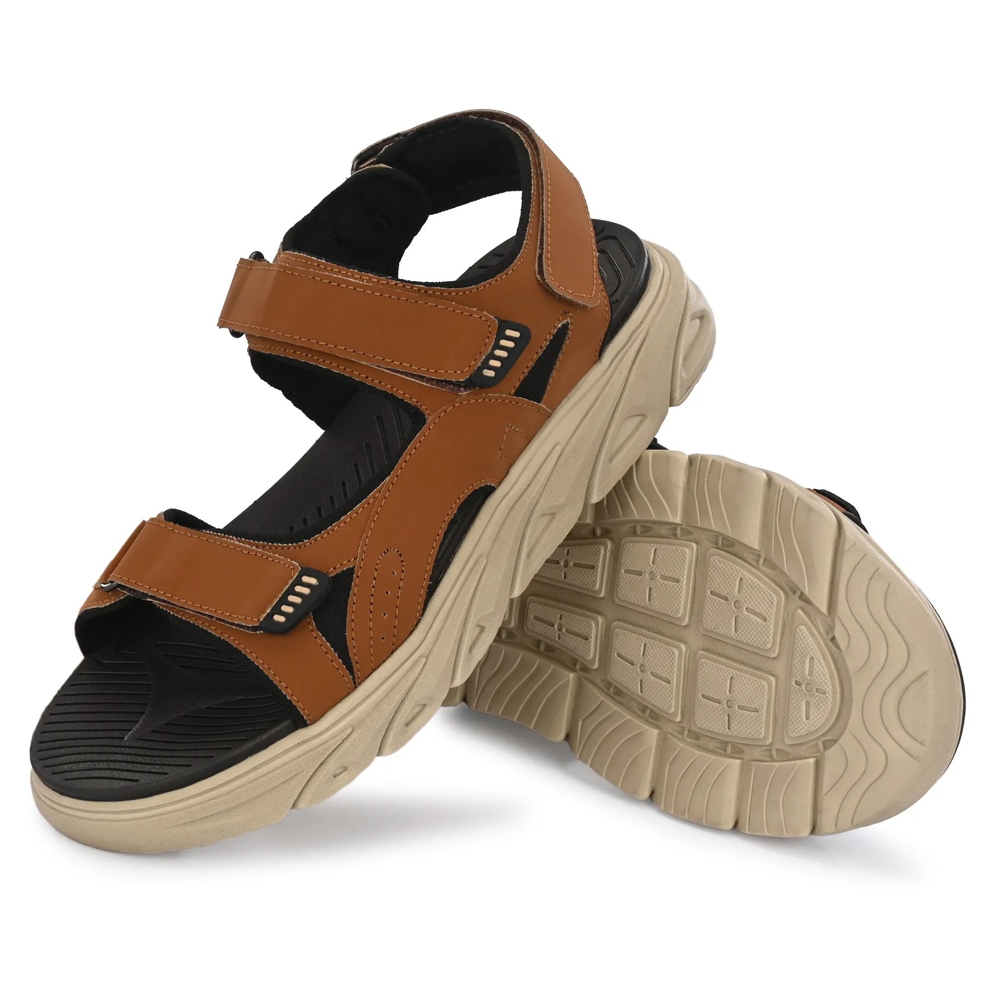 Attitudist Unisex Handcrafted Tan Sports Sandal