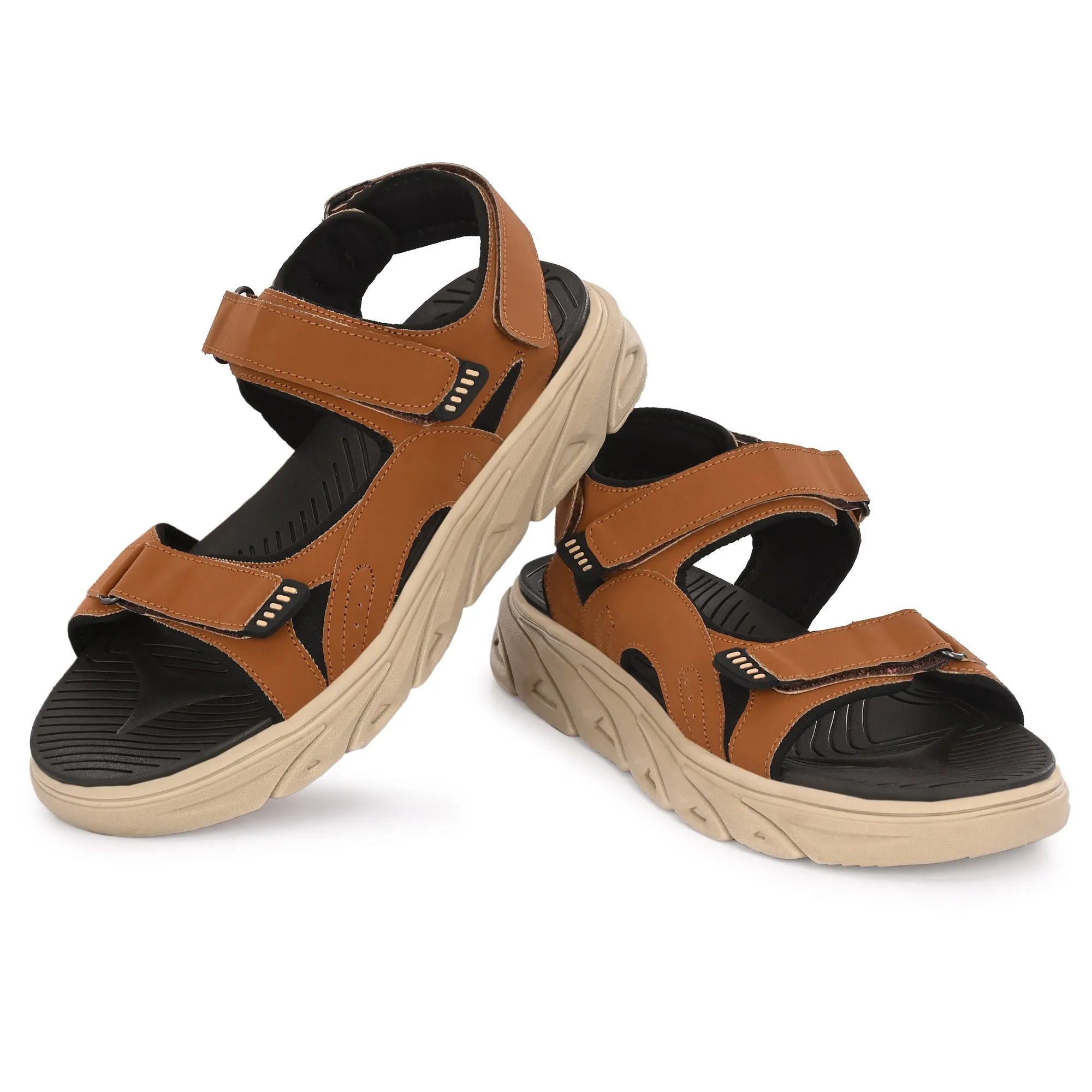 Attitudist Unisex Handcrafted Tan Sports Sandal