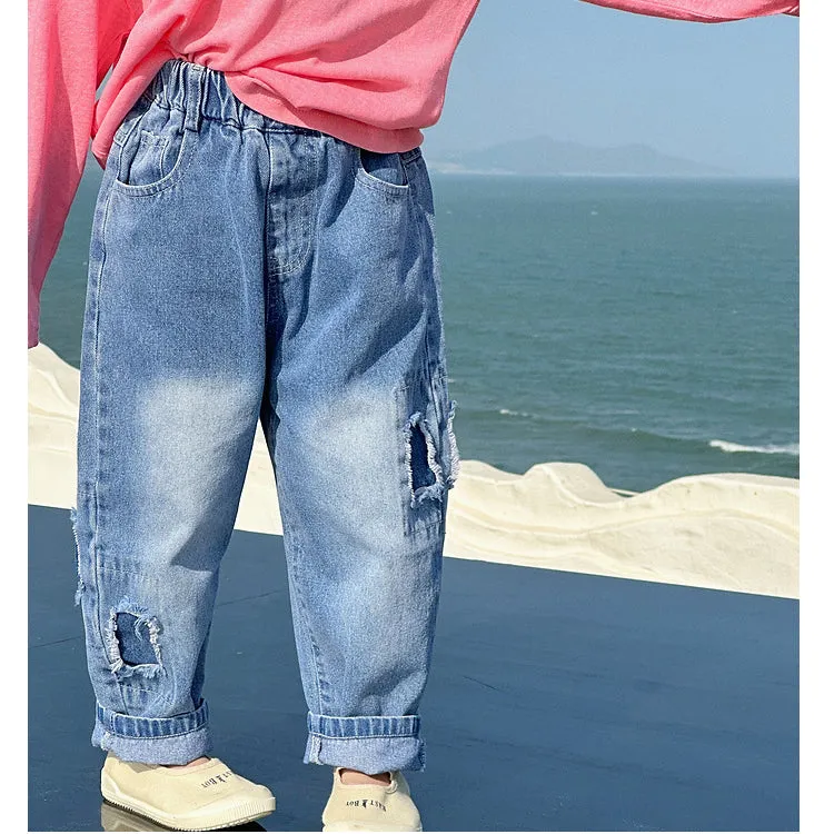 Baby Kid Unisex Ripped Pants