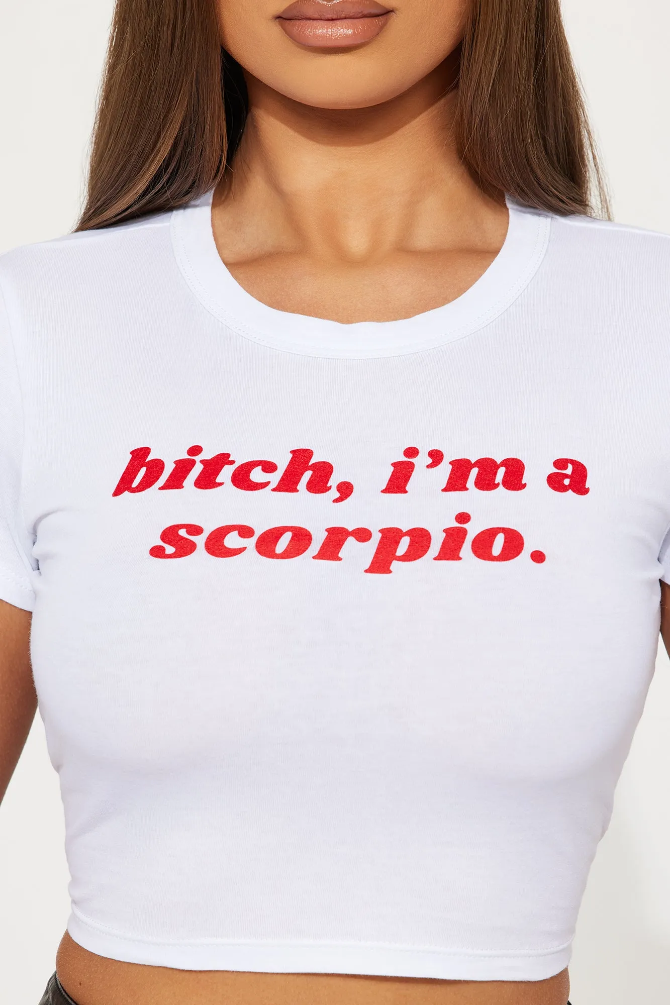 Bitch I'm A Scorpio Fitted Tee - White