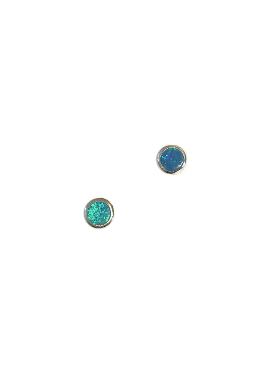 Blue Opal Disc Posts