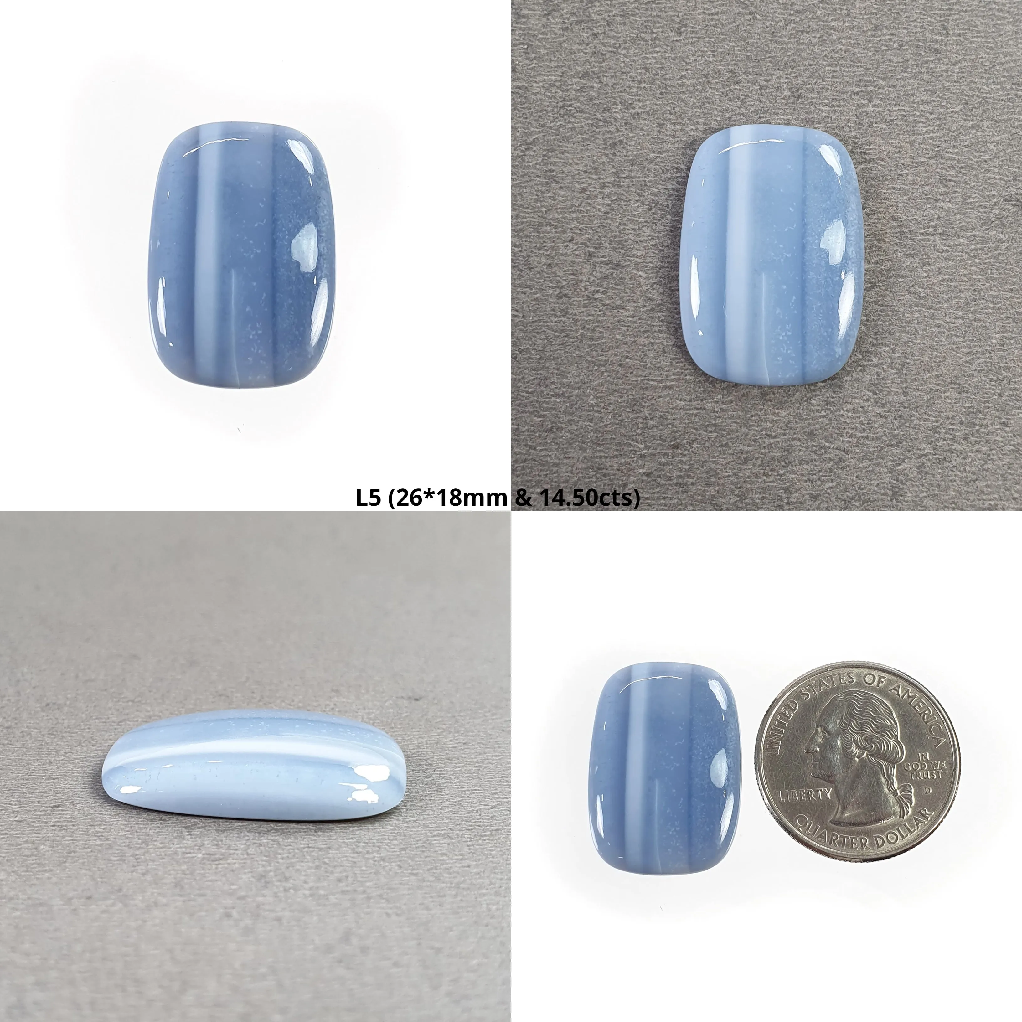 Blue OPAL Gemstone Cabochon : Natural Color Enhanced Blue Opal Bi-Color Pear And Cushion Shape 26*12mm - 43*21mm Pair & 1pc