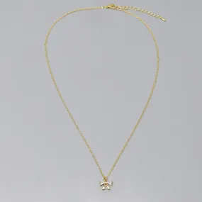 Bow Pendant Gold Dipped Short Chain Necklace