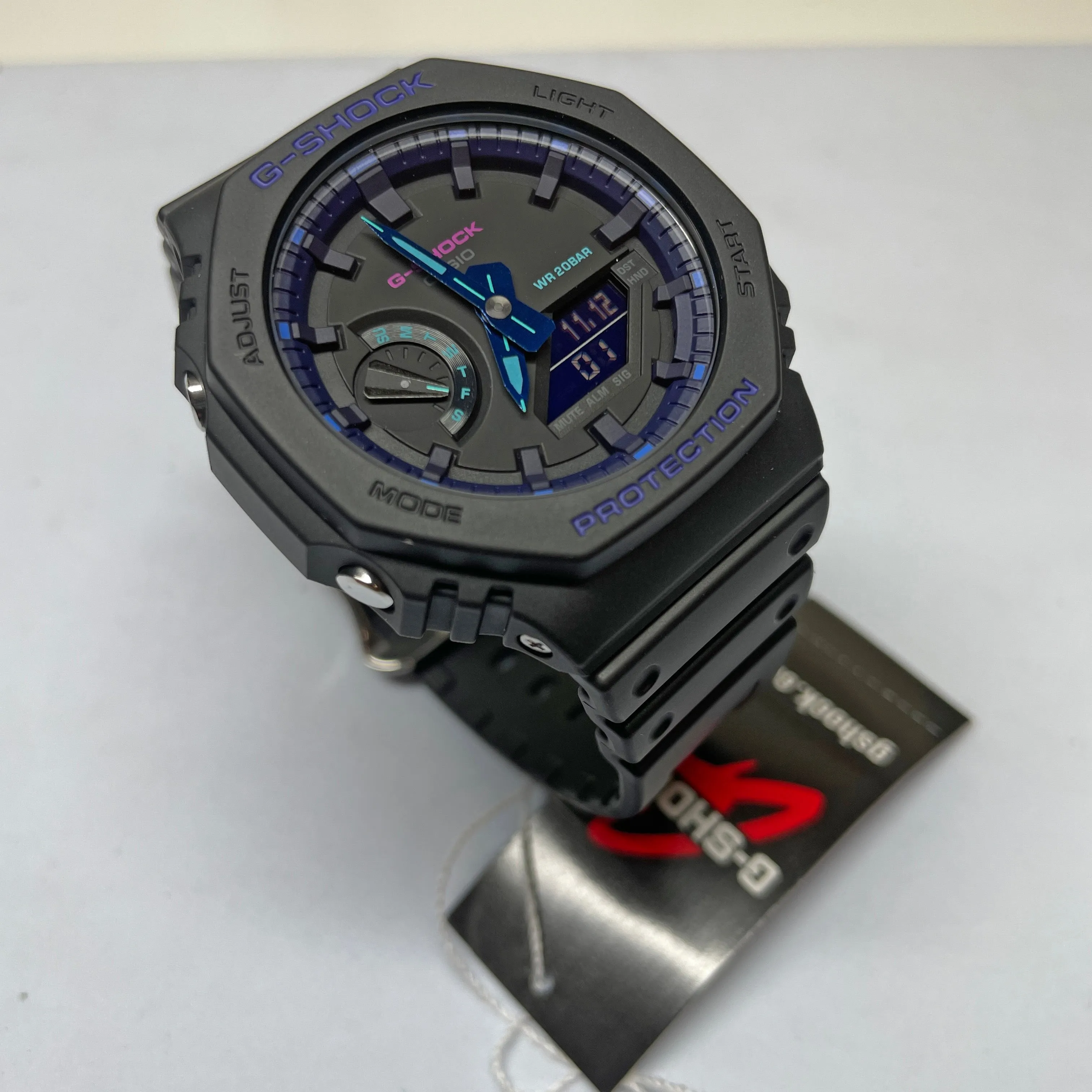 Casio G-Shock Black Carbon CasiOak Virtual World Blue Violet GA2100VB-1A