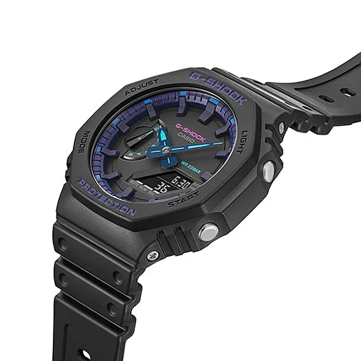 Casio G-Shock Black Carbon CasiOak Virtual World Blue Violet GA2100VB-1A