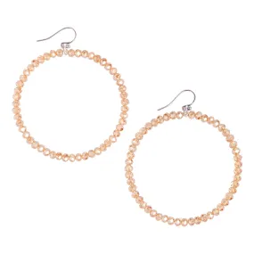 Chan Luu 2.25 Inch Silver Hoop Earrings in Sunflower Crystals