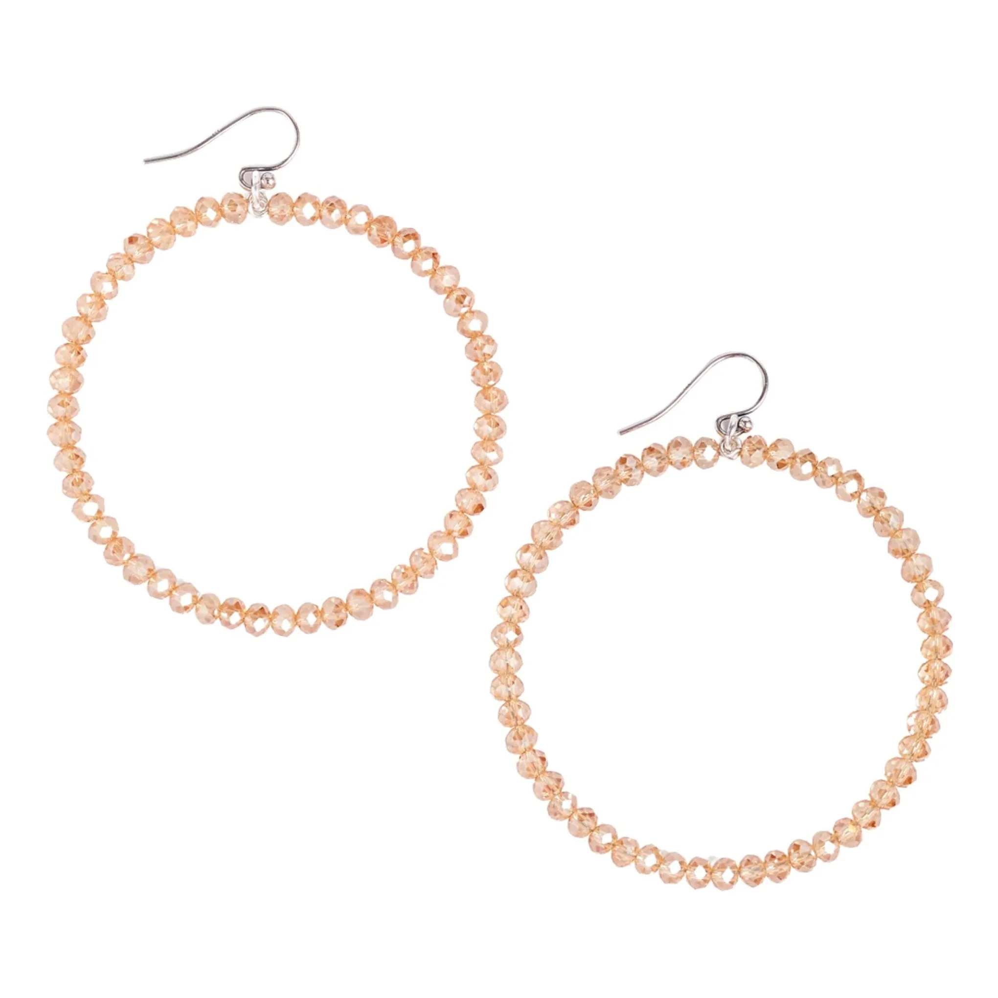 Chan Luu 2.25 Inch Silver Hoop Earrings in Sunflower Crystals