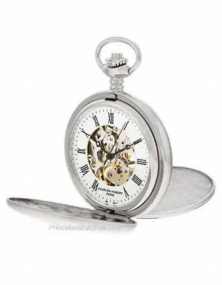 Charles-Hubert Mechanical Skeleton Pocket Watch - Chrome-Plated Brass - 48mm