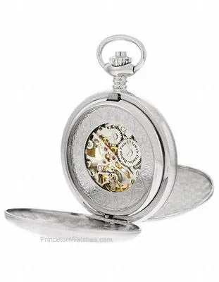 Charles-Hubert Mechanical Skeleton Pocket Watch - Chrome-Plated Brass - 48mm