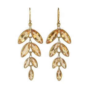 Citrine Anise Earrings with Diamond Details