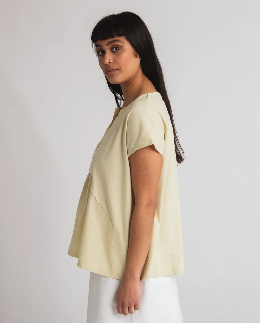 Clarissa Organic Cotton Top In Soft Green