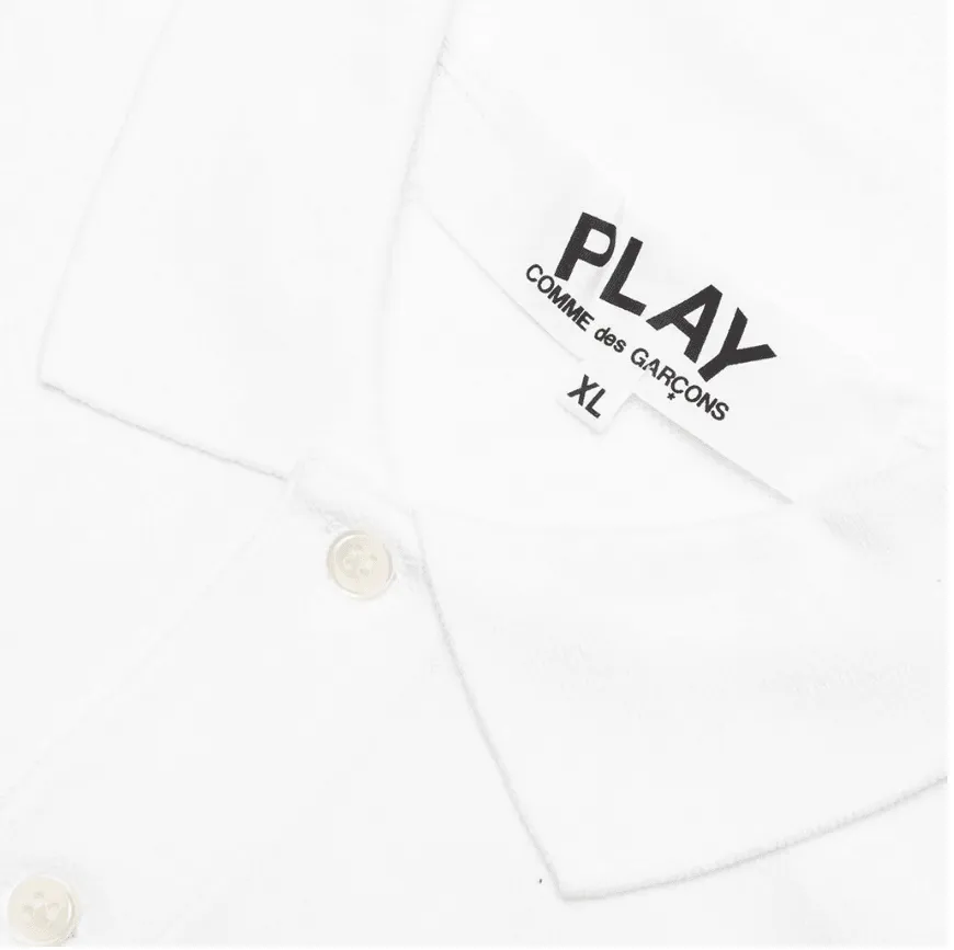 COMME DES GARCONS PLAY POLO SHIRT - WHITE