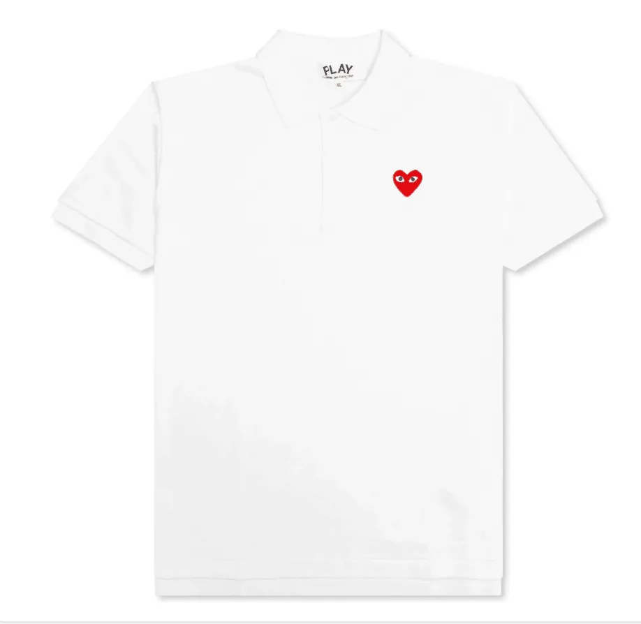 COMME DES GARCONS PLAY POLO SHIRT - WHITE