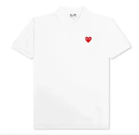 COMME DES GARCONS PLAY POLO SHIRT - WHITE