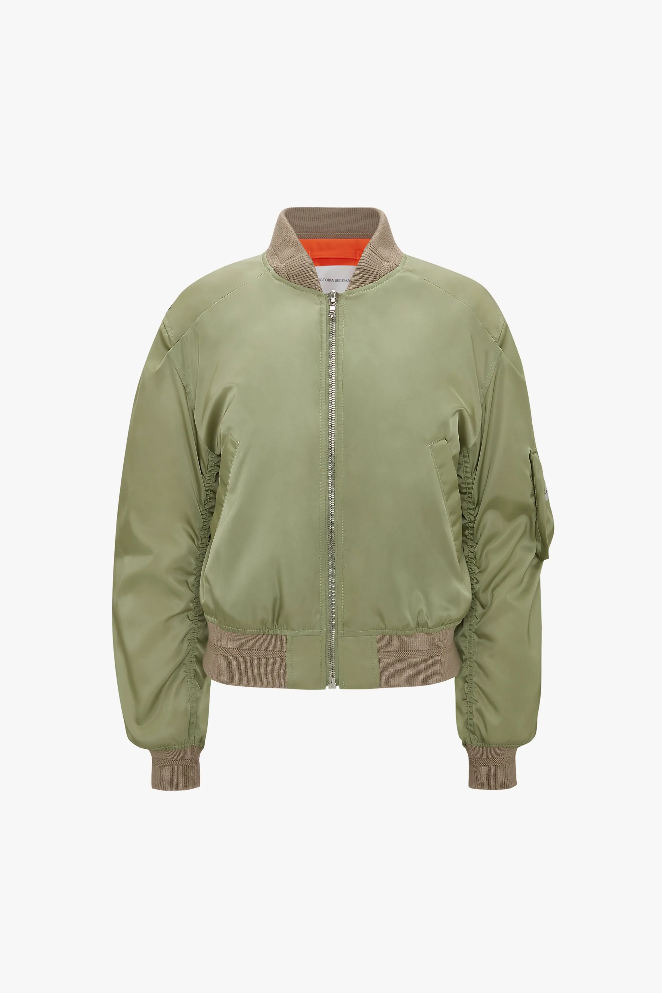 Cropped Bomber Jacket In Avocado