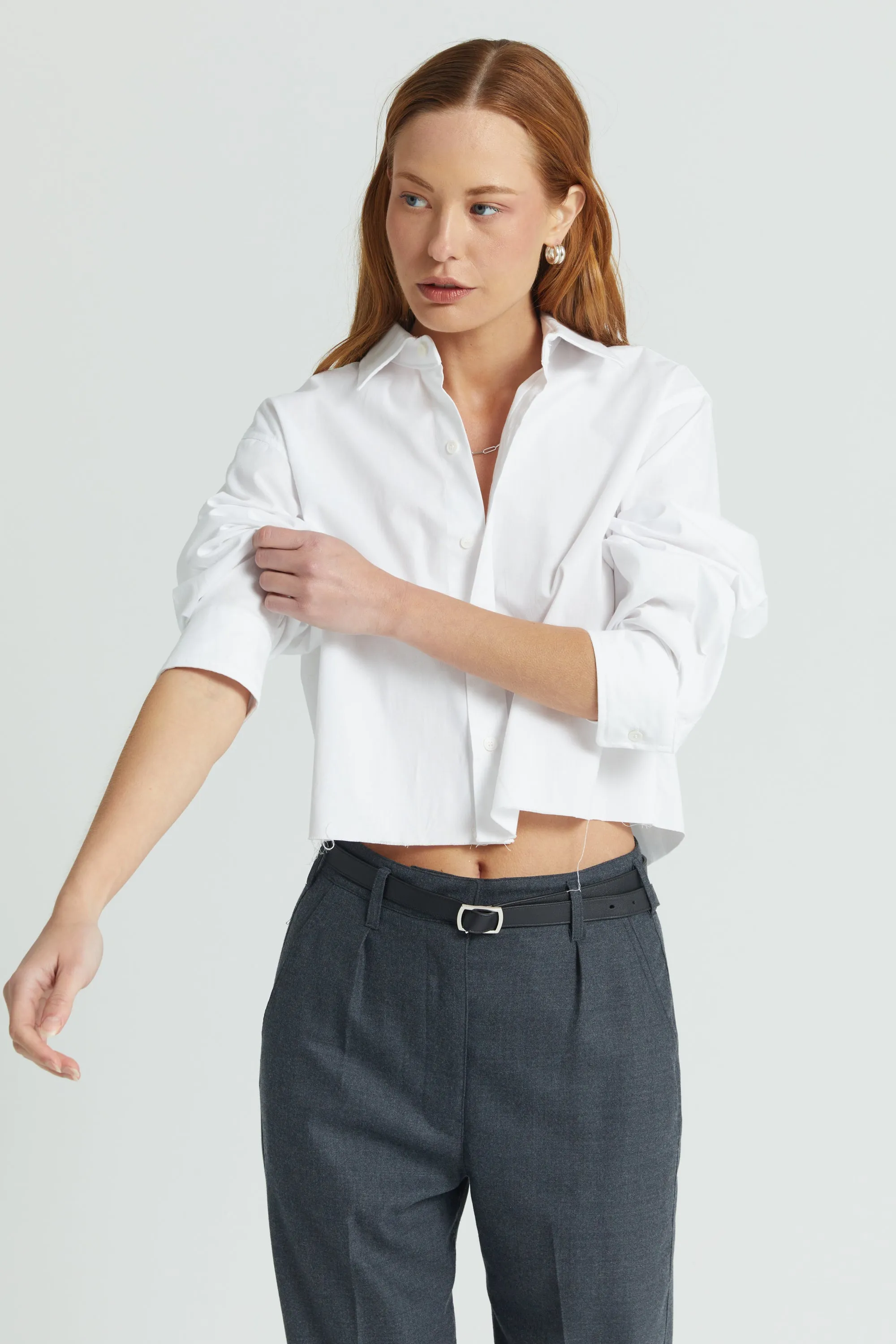 Cropped Long Sleeve Shirt