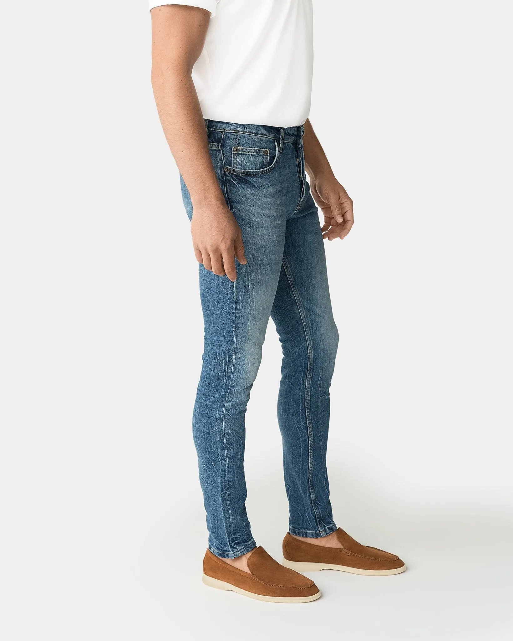 Distressed Blue Skinny Fit Jeans