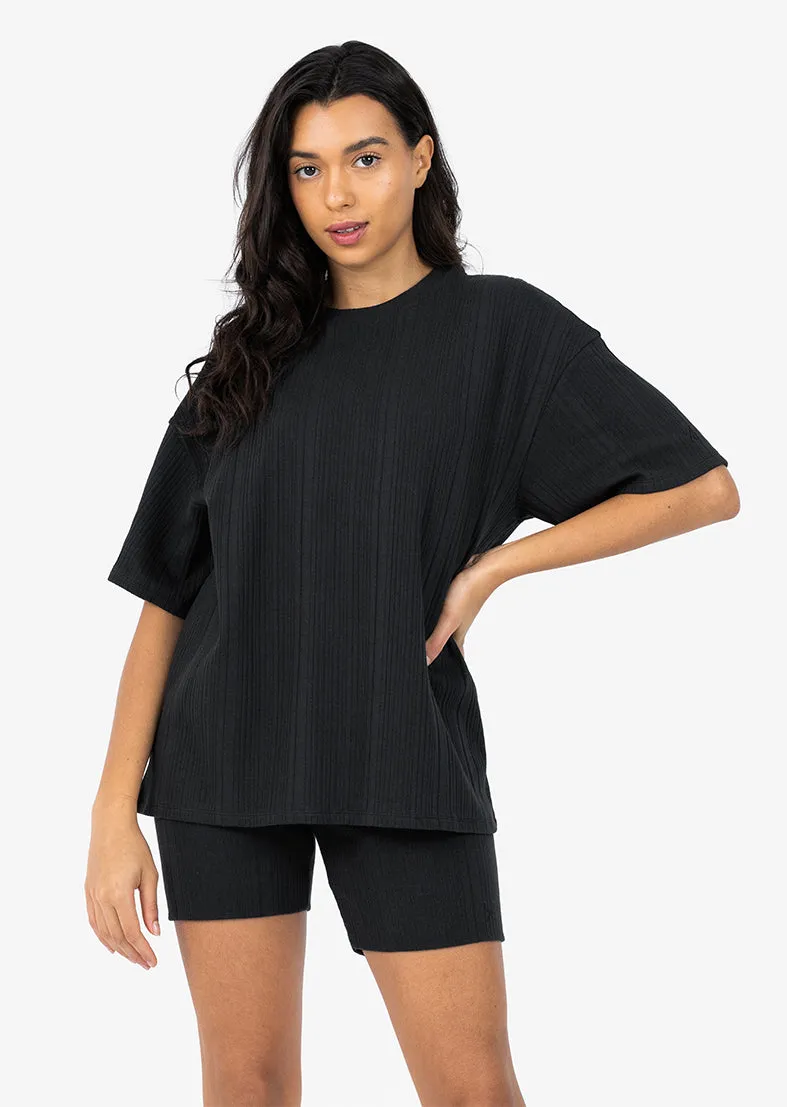 Embody Rib Tee Black Final Sale