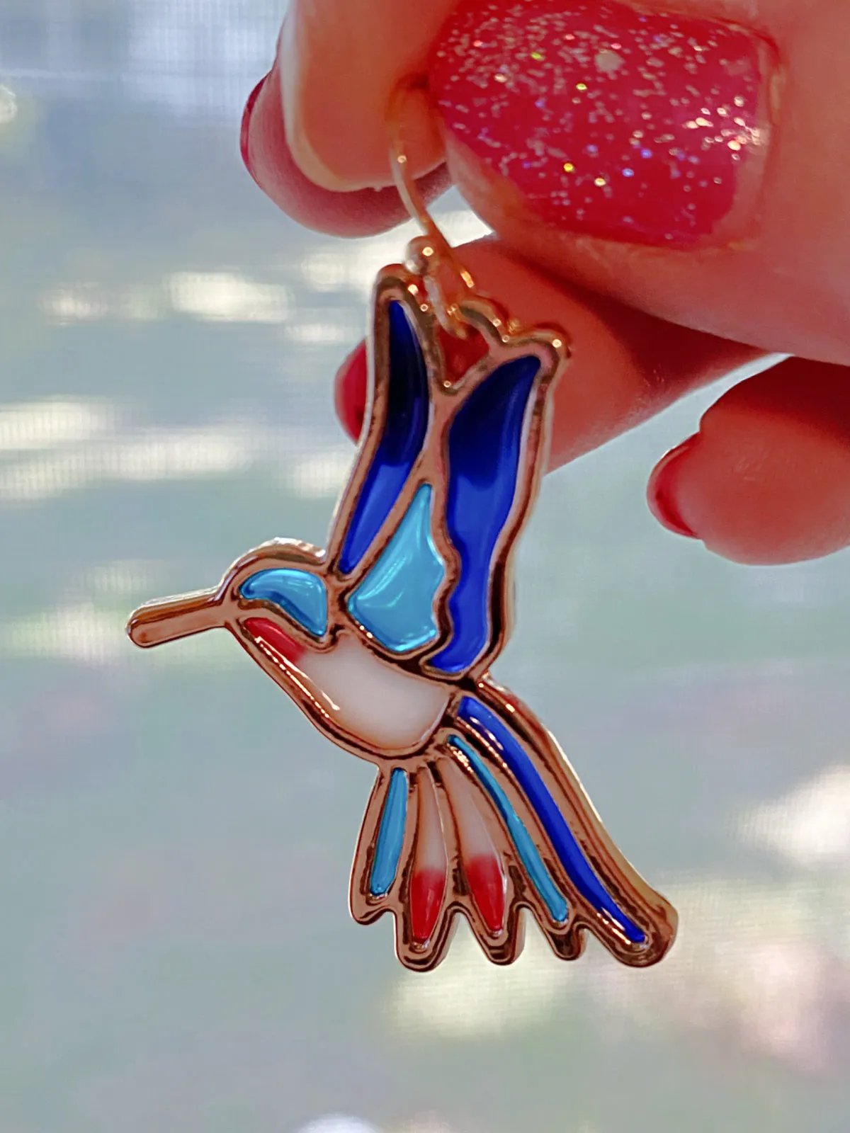 Enamel Hummingbird Earrings