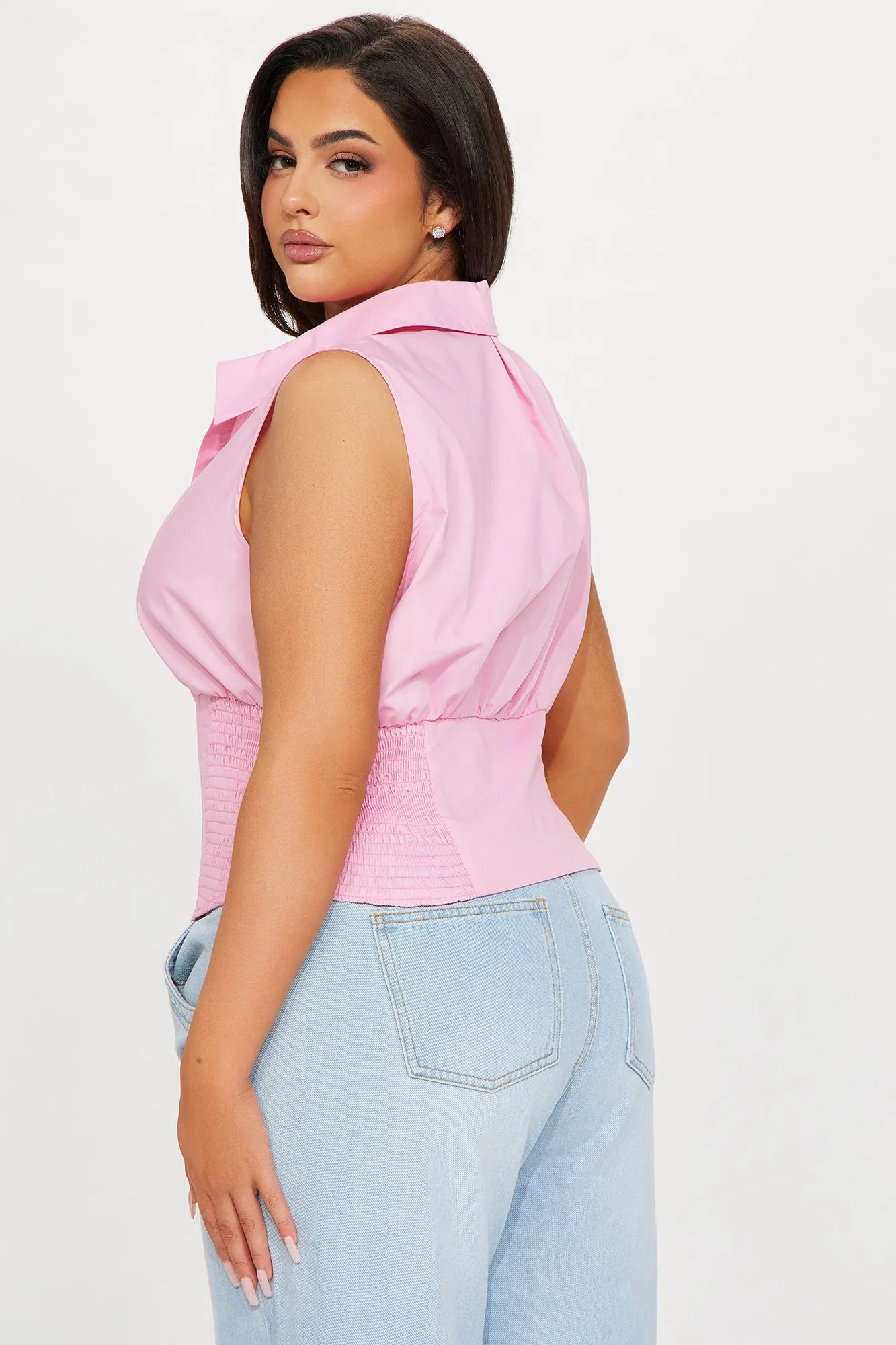 Endless Talks Sleeveless Corset Top - Pink