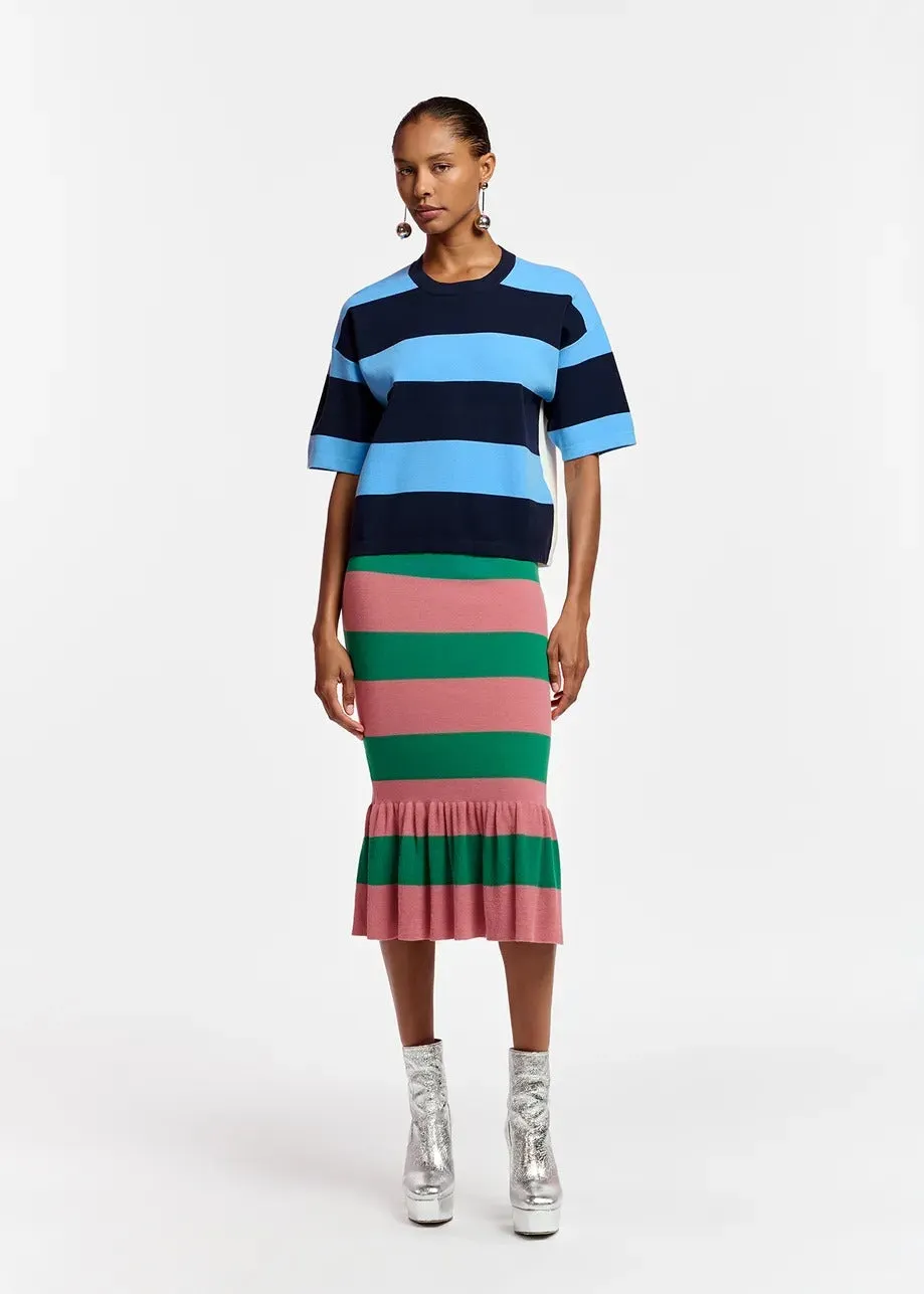 Essentiel Antwerp Blue and navy blue striped knit sweater