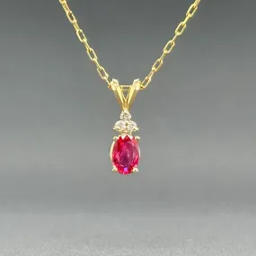 Estate 14K Y Gold 0.57ct Ruby & 0.04ctw G-H/SI1 Diamond Pendant