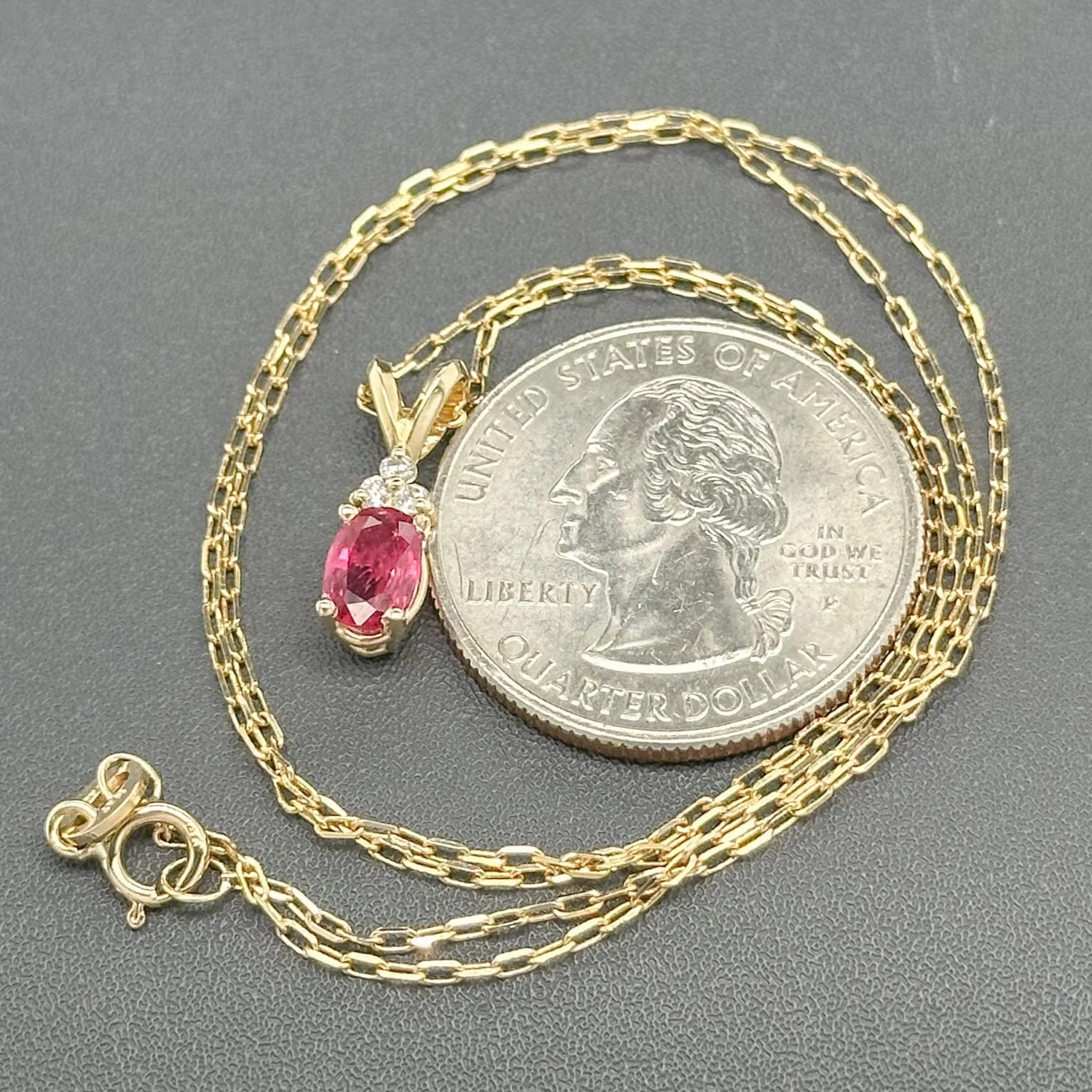 Estate 14K Y Gold 0.57ct Ruby & 0.04ctw G-H/SI1 Diamond Pendant