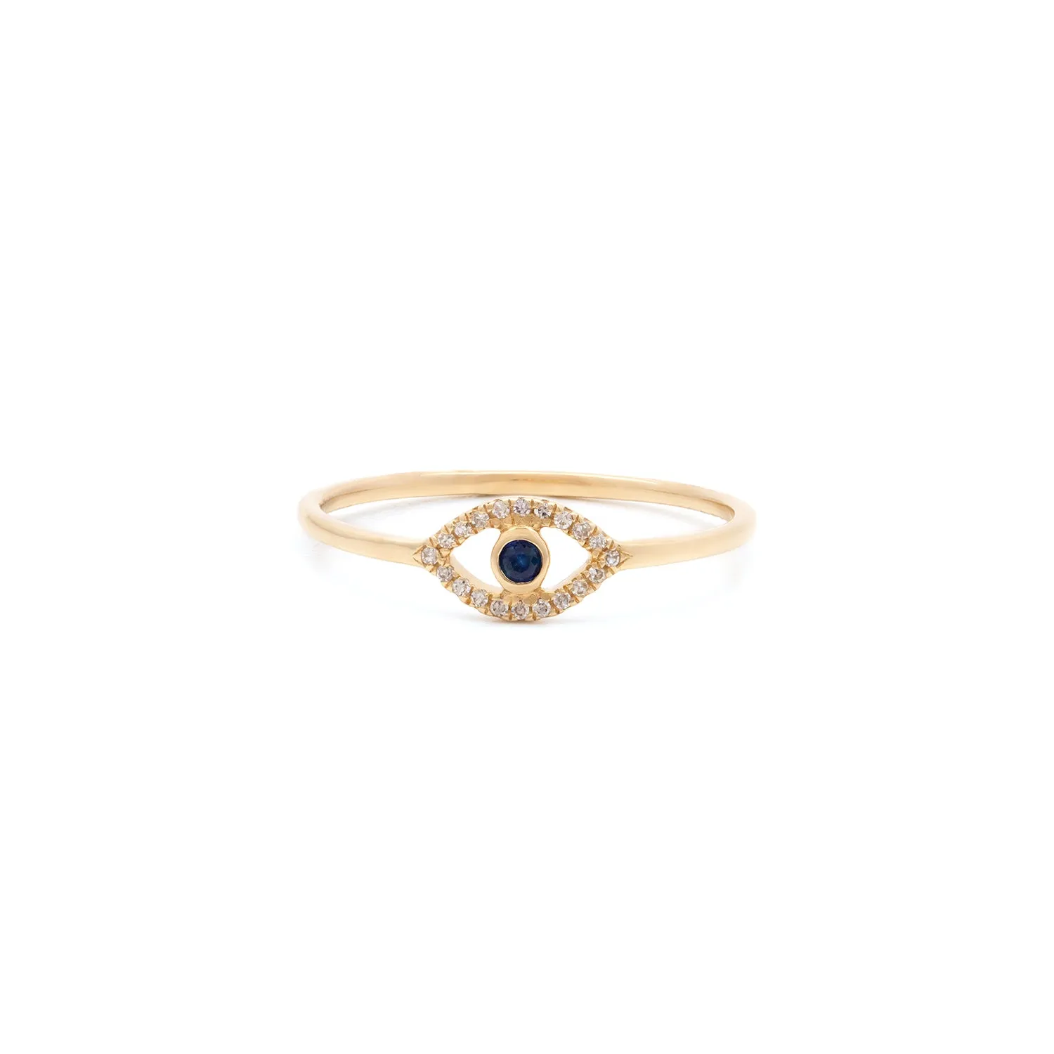 Evil Eye Ring | 14k Gold, Sapphire & Diamond