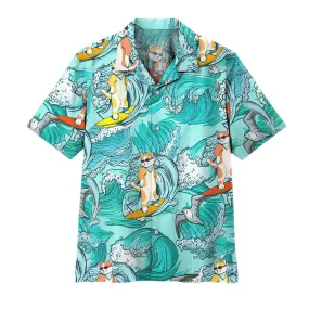 Gearhuman 3D Cat Surfing Hawaii Shirt