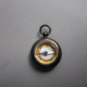 Gun Metal Directional Fob Compass With Gold Painted Dial Antique Victorian-c1890