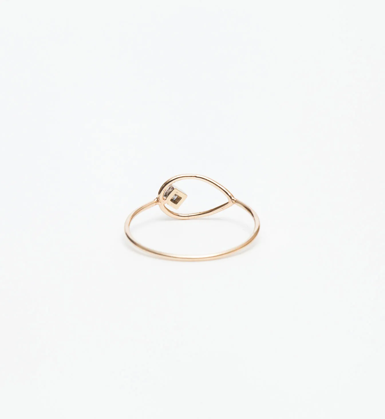 Horizontal Open Tear Princess Diamond Ring