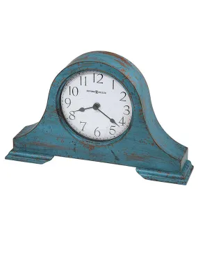 Howard Miller Tamson Tambour Style Mantel Clock - Teal Blue Distressed Finish