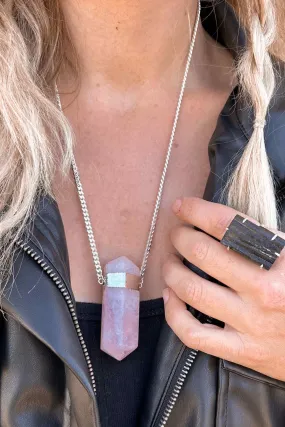 I Am Love Rose Quartz Crystal Necklace