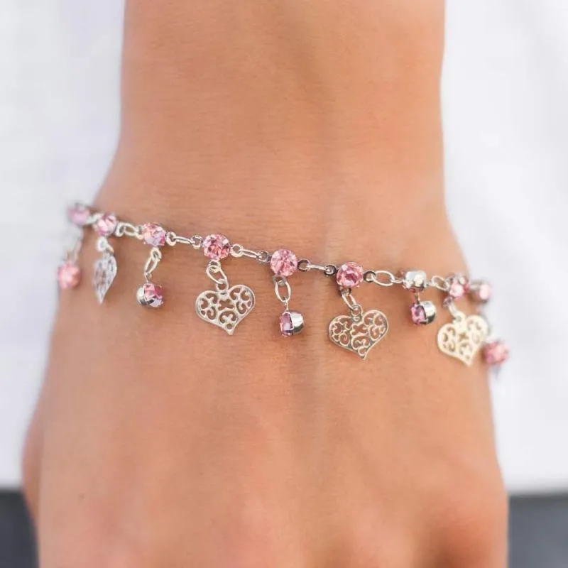 If My Heart Had Windows Pink Rhinestone Bracelet