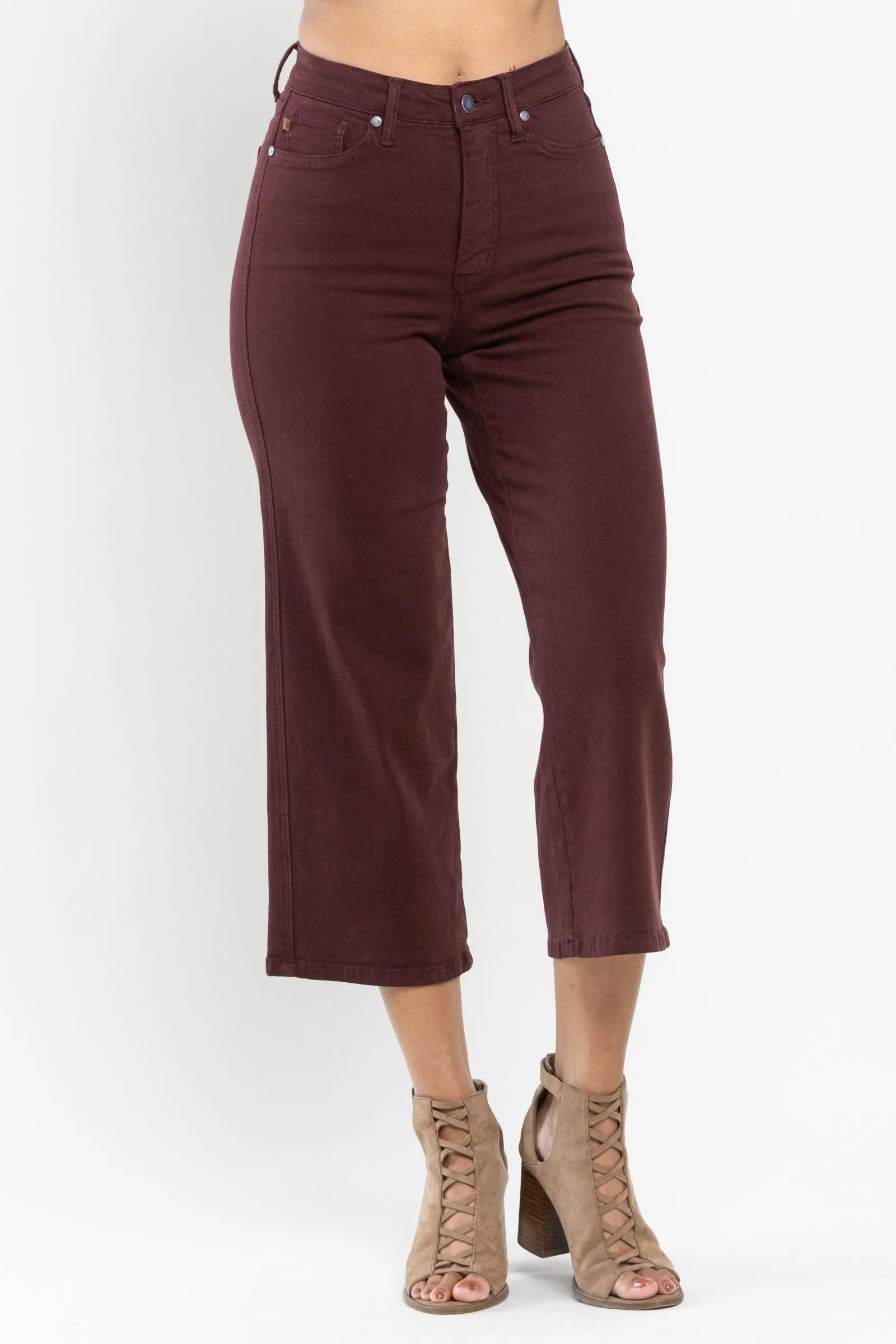 Judy Blue Reaching New Heights Wide Leg Cropped Pants