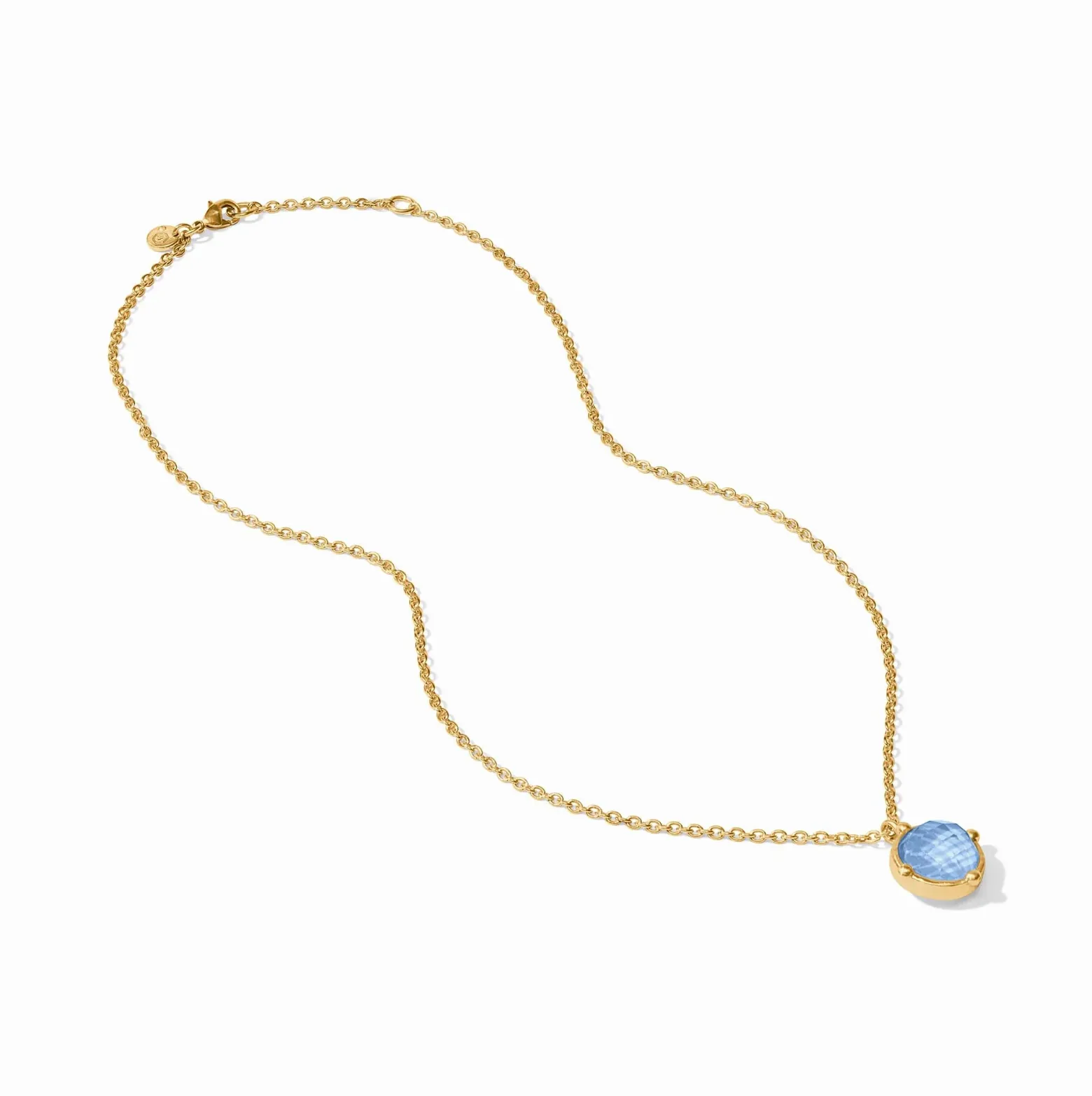 Julie Vos Honeybee Solitaire Necklace, Chalcedony Blue